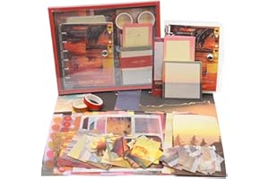 Irayin Vintage Scrapbook Zubehör Set, 154 Stück Bullet Journal Zubehör Set mit A6 Raster Notizbuch, Scrapbook Stickers, Reisebuch Geschenkset, DIY Geschenk für Mädchen Damen (Dämmerung)