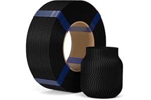 ELEGOO PLA Basic Refill Filament 1.75mm Black 1KG, 3D Printer Filament No Spool Dimensional Accuracy +/- 0.02mm, 3D Printing PLA for Reusable Spool Refilling