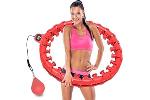 ZANOTYFUSION Weighted Hula Hoop, 24 Detachable Knots,Lightweight Adjustable Hula Ring Hoops for Adults and Children Fitness Exercise and Fun.