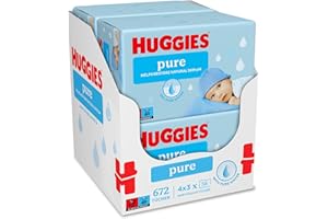 ‎HUGGIES Huggies Pure Baby-Feuchttücher 12er Pack (4 X 3 Packungen, 672 Tücher)
