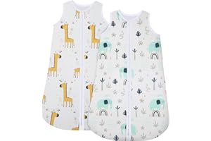 LILLY BELLY Lilly B. Unisex Sleeping Bags 2.5 tog Sleeping Bag 18 36 Months for All Seasons 100% Cotton Soft, Comfortable and Breathable for Your Baby (2 Pack)