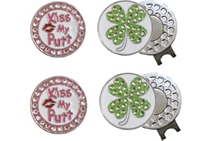 FINGER TEN Golf Hat Clip with Ball Marker Magnetic Value Gift Set, Alignment Clips Attaches Easily to Hat Caps Belt Fashion Pattern Training Aids Accessories for Men Women Kids Durable Removable