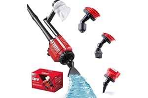 FEELGLAD Upgraded Electric Gravel Cleaner Fish Tank, 6 in 1 Sludge Extractor, Tank Siphon, Water Changer, Sand Cleaner, Water Flow, Water Shower, 18.5"-45.27" Syphon Fish Tank Vacuum Cleaner, 28W, 1800L/h