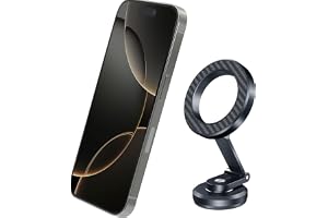 BRAVE Magnetic Car Phone Holder Dashboard Mount | N52 MagSafe Compatible 360° Rotatable Stand with Strong Adhesive Base | Compact Mobile Holder for iPhone 17/16/15 Pro Max - Black (BHL-54)