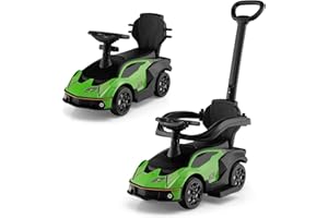 MONDIAL TOYS Primi Passi 3 in 1 Cavalcabile Lamborghini Sian per Bambini 12-36 Mesi con Maniglione Direzionabile, Suoni, Sistema Antiribaltamento, Vano Portaoggetti, Seduta Ergonomica Verde