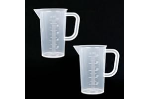 Wisebom 2 kubki z miarką 100 ml, z uchwytem, z tworzywa sztucznego, precyzyjny zestaw, odporne na wysokie temperatury, do kuchni i laboratorium