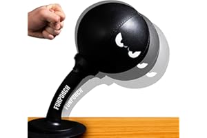 FUNPUNCH Rage Bag Punching Ball de Bureau Avec Système de Ventouse - Idéal Pour Soulager le Stress, Améliorer la Concentration et les Réflexes. Conception Durable en Cuir Pour un Entraînement Efficace