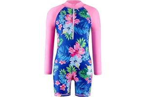 Atorcher Swimming Costume for Girls One Piece Swimsuit Rash gurad Swimsuits Long Sleeve Swimwear Bathing Suit Suit High Neck Swimwear