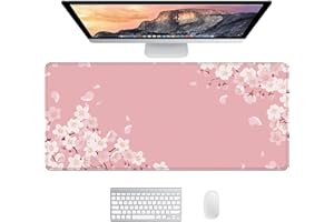 JJ PRIME Mouse Pad, XXL Desk Mat - Japanese Cherry Blossom, Smooth Surface, Anti-Slip Rubber Base, Protective, Stylish, 90 x 40cm
