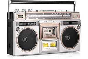 Amhuui Cassette Boombox, Enregistreur De Lecteur De Cassette Radio, Radio AM/FM, Diffusion sans Fil, Emplacements USB/Micro SD, Entrée Auxiliaire, Prise Casque, Conversion De Cassettes en USB/SD