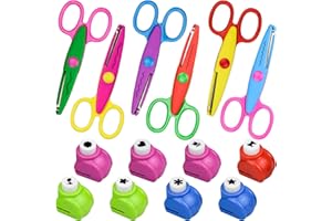 GLORHA 14 Pieces Colorful Paper Edger Scissors and Punch Paper Shaper, Creative Kids Craft Scissors Set for Stamp Paper Cutting Photo DIY