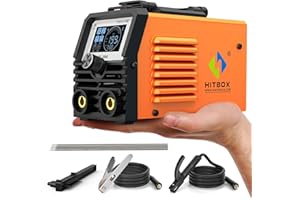 HITBOX 230V Mini Saldatrice Inverter IGBT 2-in-1 – Saldatrice Elettrodo Stick e LIFT TIG Compatta con Display LED, Hot Start e ARC Force, Ideale per Principianti e Fai-da-Te (ARC200S)