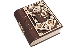 UGEARS Skrzynka Tajemnic 3D - Drewniane Puzzle 3D dla Dorosłych, Zabawne Zestawy DIY dla Dorosłych - Steampunkowa Skrzynka Skarbów z Zamkiem Szyfrowym, Unikalny Prezent - 263 Elementy