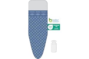 Housse de Table à Repasser 3 Couches Comfort de LaundrySpecialist - Taille XL Universal Max 52x138 cm - Disponible en Trois Tailles - Fabriquée en 100% Coton avec Une épaisse Couche de Molleton