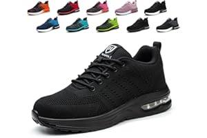 Hitopteu Sicherheitsschuhe Herren Arbeitsschuhe Damen Leicht Sportlich Arbeitsturnschuhe mit Stahlkappe rutschfest Atmungsaktiv Gr.35-46