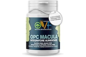 PARAFARMACIA, ORGANIC VITAMINS & FOOD OVF OPC Macula 30 CPS - Integratore Occhi con Luteina e Zeaxantina - Supporto Naturale per la Vista con Carotenoidi, Centella Asiatica, Zafferano e Pino Marittimo - per Benessere Visivo Completo