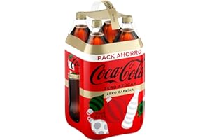 Coca-Cola Zero Azúcar Zero cafeína, Refresco de Cola sin Azúcar, sin Calorías, sin Cafeína - Pack 4 Botellas 2 L