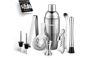 YISSVIC Cocktail Set Cocktail Shaker Bar 9-teiliges Cocktail Mixer Edelstahl Cocktailset 750ml für Zuhause und Bar
