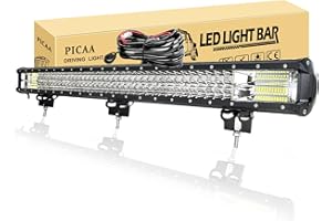 PICAA Led Arbeitsscheinwerfer 34 Zoll 86CM 468W Led Lichtbalken 12V Mit Kabelbaum Led Zusatzscheinwerfer Bar Spot Flutlicht LED Arbeit Licht Bar für SUV Offroad ATV UTV Traktor 4x4 Auto