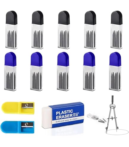 100 Mine Per Compasso 2mm - Ricariche Grafite 2B, Precisione Alta, Per Disegno Tecnico E Legno - Foto 6