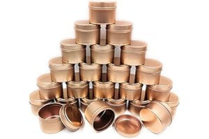 NRANSON Boîte à Bougie 24 pièces, 5 oz, récipients à Bougie, Pots à Bougie pour la Fabrication de Bougies - Disponible en Argent, Noir, Or (Rose Gold)
