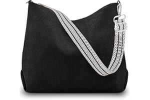 Aucuu Corduroy Tote Bag for Women, Corduroy Shoulder Bags, Large Capacity Hobo Bag with Adjustable Strap, Crossbody Hobo Bag with Zipper, Casual Handbag, Shoulder Bag for Work School Shopping Travel