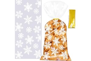 TACHIO Torebki celofanowe przezroczyste 100 sztuk, 27 x 12,5 cm, przezroczyste woreczki celofanowe, woreczki celofanowe, OPP, torebki na prezenty, do dna, na Boże Narodzenie, urodziny dziecka