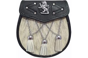 Uneed NEW HALF DRESS KILT SPORRAN FORMAL SEAL SKIN THISTLE CREST ANTIQUE SEMI DRESS 08