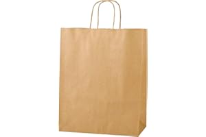 Thepaperbagstore 25 Sacs en papier marron qualité premium avec poignées - 250x110x310mm