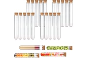 JIANGLIN Probówki z korkiem, 20 sztuk, przezroczyste butelki na popiół, 16 x 100 mm, probówki na wesela, kwiaty, sole do kąpieli, stół laboratoryjny, dekoracja domu