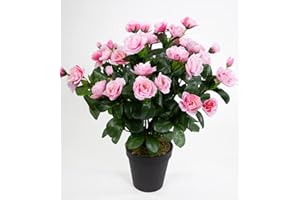 Seidenblumen Roß Azalee 40cm rosa-pink im Topf ZF Kunstpflanzen Kunstblumen künstliche Blumen