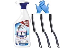 XR BELLIX Limescale Remover Spray Viakal Heavy Duty Limescale Remover Bathroom Cleaner Spray, 3X Crevice Cleaning Brushes & Gloves/Removal on Toilet, Shower & Kitchen Surfaces