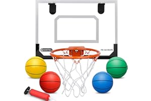 LNCOJOLM Indoor Mini Basketballkorb Basketball Hoop, kleine Bälle über Tür Small Board Hoop Spiel Set für Tür und Wandhalterung, Pool Basketball