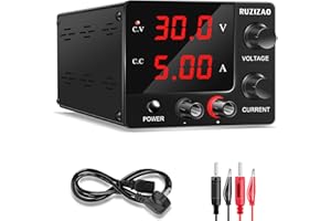 RUZIZAO Laboratory Power Supply 30 V 5 A, Laboratory Power Supply with 3 Digit LED Display, Adjustable Switching Power Supply Upgrade Master Button, Mini Laboratory Power Supply Adjustable