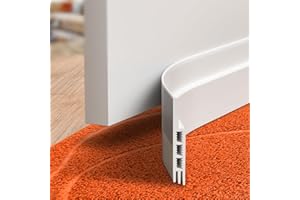 Holikme Zugluftstopper für Türen 100cm x 5cm-Türdichtung Zugluftstopper mit Robuste Kleber- Silikon Zugluftstopper Schnell & einfach an Innen- und Außentüren- Energie sparen, Schallschutz, Weiß