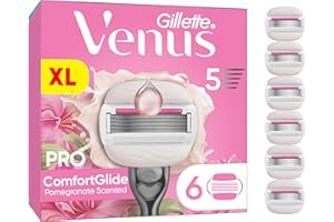 Gillette Venus Pro ComfortGlide Tropical Damen Rasierklingen mit Granatapfel Duft, 6 Ersatzklingen