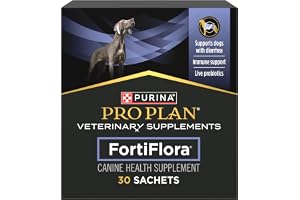 Purina FortiFlora Probiotics for Dogs, Pro Plan Veterinary Supplements Powder Probiotic Dog Supplement – 30 ct. box