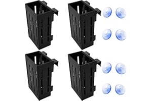 TOKANEIT 4 sztuki wiszących uchwytów na kulturę roślin, do akwarium, do akwariów, z 8 przyssawkami, do dekoracji, doniczek na rośliny, akcesoria