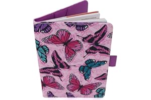OXROSE Porta Libretto Sanitario Bambino - Fantasia Farfalla - Formato A5 15x20 Cm - Alette Per Riporre Prescrizioni y Documenti