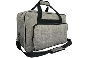 EHJRE Nähmaschinentasche mit Geräumigem Innenraum, Nähmaschine Tragetasche Stabile Transport und Aufbewahrungs Tasche für Nähmaschine und Zubehör, Nähkoffer für Unterwegs, Grau, 46 x 32 x 23 cm