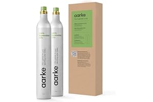 Aarke 2-pack 60L Gas Cylinder for Sparkling Water Maker, 100% Renewable CO2
