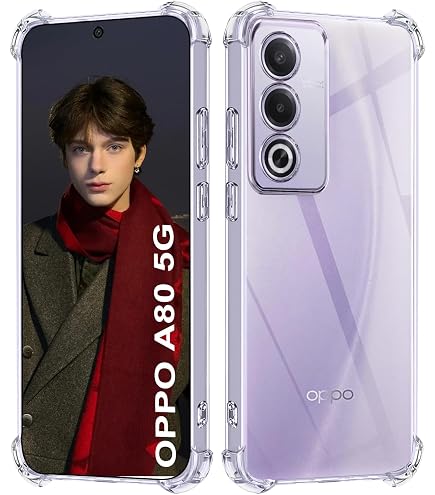 Cover Trasparente Anti-giallo Per Oppo A80 5G, Silicone TPU Morbido, Ultra Sottile, Con Protezione Per Fotocamera E Schermo