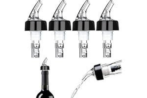BANJIABB Lot de 4 becs verseurs de bouteille, doseurs de 3 cl - Bec verseur pour spiritueux - Bec verseur pour bouteilles, distributeur de liqueur, doseur de 3 cl pour bouteilles, vin, spiritueux, cocktails,