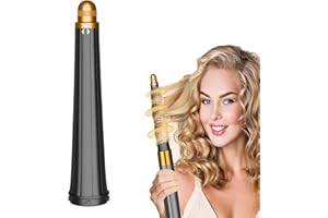GEBRAZY Langer Lockenwickelaufsatz für Dyson Airwrap HS01 HS05, 20-36mm, Das Neue Konische Design, Lockenfässer, Befestigungsteile(Goldene)