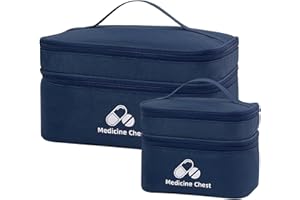 Dzmuero 2 Stück Erste Hilfe Tasche, Leere, Wasserdichte tragbare, große Kapazität, Medikamenten Aufbewahrung für Zuhause, Büro, Reisen, Wohnmobile, Modisch