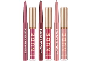 LOPHE Rossetto Liquido, 3 Lucidalabbra Opaco con 3 Matite per Labbra, Rossetto Kit a Lunga Durata Impermeabile, Set Regalo di Lucidalabbra per Donna(#07+#02+#04)