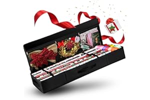 YAMAIDUO Sac de Rangement Papier Cadeau 600D Oxford Imperméable, Indéchirable, 90x30x12 cm Sac Rangement Papier Cadeau avec Compartiments