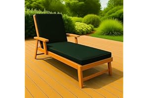 ARTISTIC FASHIONISTA LIMITED Sun Lounger WATERPROOF FOAM CUSHIONS Garden Sunlounger Cushions - Removeable Cover - Garden Recliner Cushion Chair Seat Pads Sunbed Cushion for Indoor Outdoor Patio Yard Beach (Black)