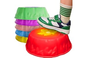 Silvergear® Sassi da Bilanciamento LED per Bambini con Luci e Imbottiture Antiscivolo | Giocattolo per Interni ed Esterni per Favorire la Motricità e l'Equilibrio | Set di 6 Colori | 16x21,5x6,5CM