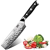 SHAN ZU Kochmesser Nakiri Küchenmesser Profi Messer Chefmesser 16.5 cm Allzweckmesser Damaskus Edelstahl Extra Scharfe Messer